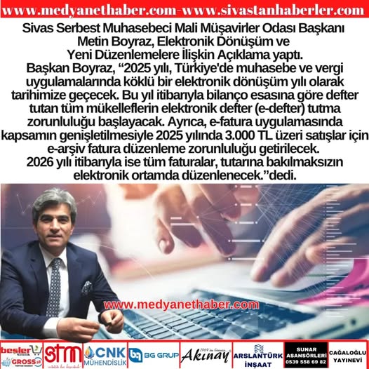 Başkanımız Metin Boyraz'dan ELEKTRONİK DÖNÜŞÜM VE YENİ DÜZENLEMELER'e ilişkin Önemli Basın Açıklaması